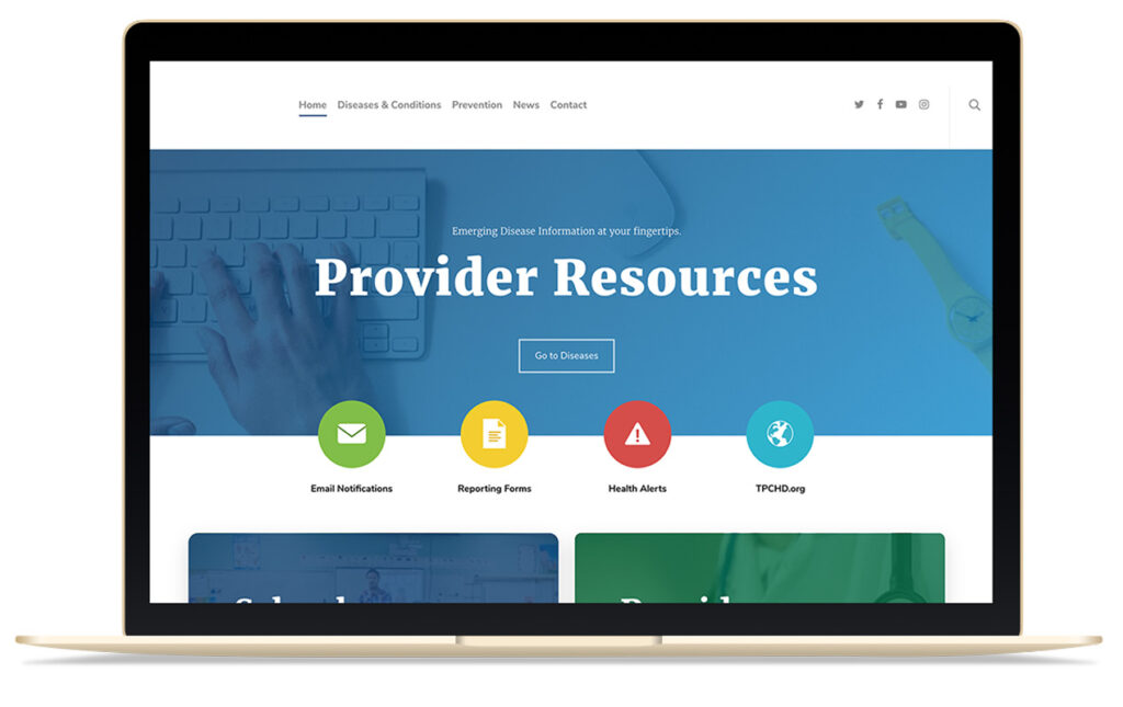 Screenshot of Provider Resources website